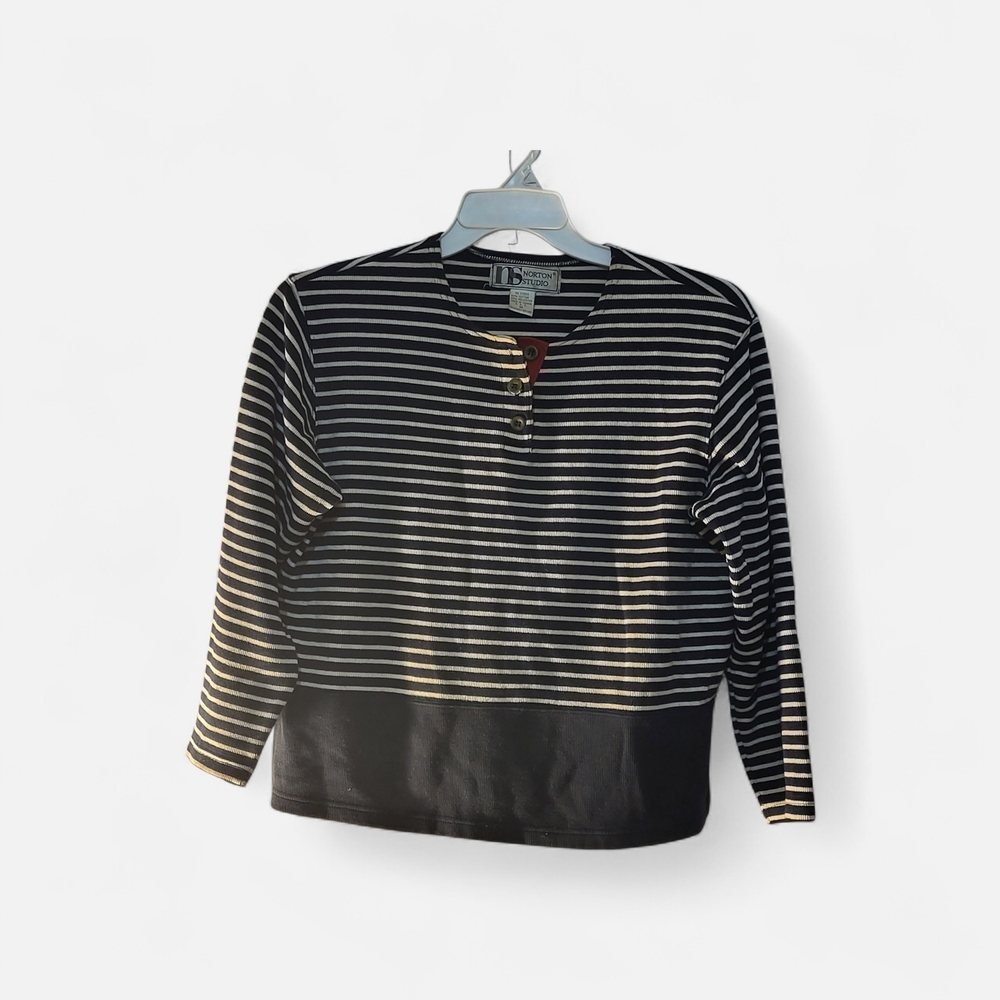 Navy Blue And White Striped Sweater
